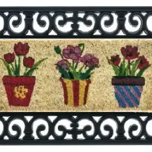 Zerbino in cocco con cornice in gomma stampata Duplo vasi 19412 vasi Merkproduct